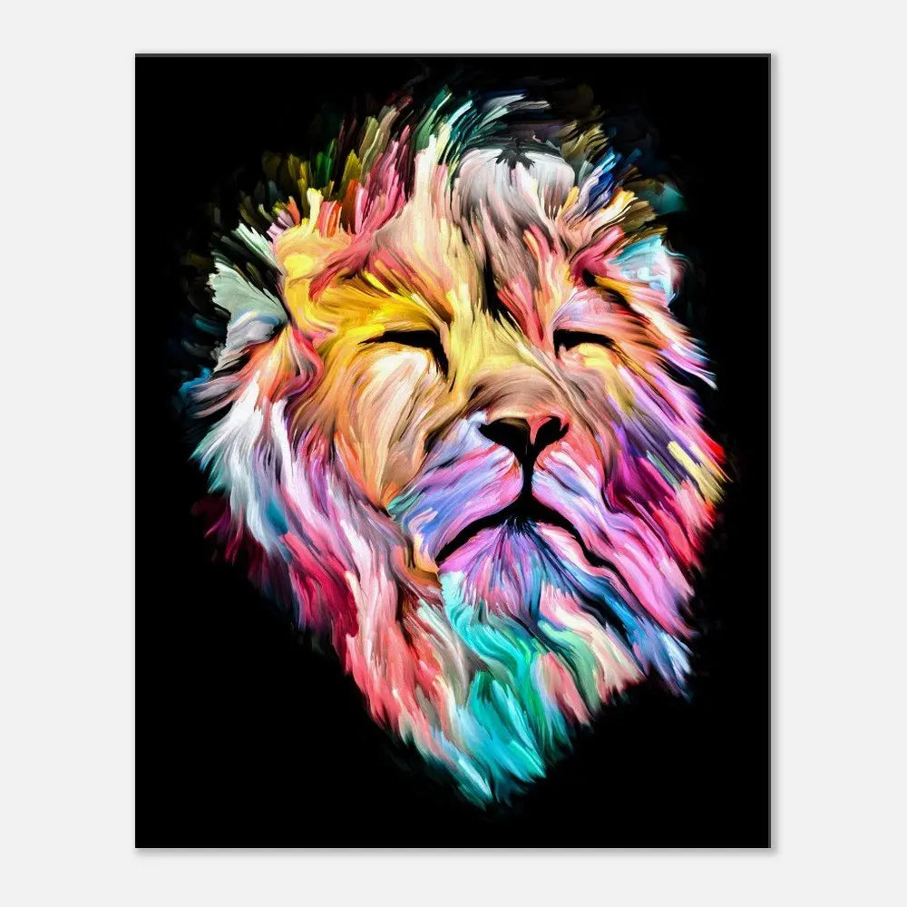 Lion Wall Art, Majestic Lion Canvas Print, Powerful Lion Decor, Jungle Animal Artwork, Motivational Gift for Wildlife Lovers - Hustle and Soul