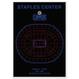 Los Angeles Clippers Poster, Staples Center Matte Paper Wooden Framed Poster, Ready - to - Hang NBA Wall Art - Hustle and Soul