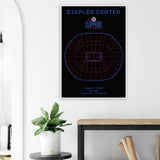 Los Angeles Clippers Poster, Staples Center Matte Paper Wooden Framed Poster, Ready - to - Hang NBA Wall Art - Hustle and Soul