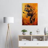 Majestic Lion Canvas Wall Art, Powerful Jungle Animal Artwork, Thick Frame Motivational Decor, Perfect Gift for Wildlife Lovers - Hustle and Soul