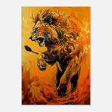 Majestic Lion Canvas Wall Art, Powerful Jungle Animal Artwork, Thick Frame Motivational Decor, Perfect Gift for Wildlife Lovers - Hustle and Soul