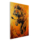 Majestic Lion Canvas Wall Art, Powerful Jungle Animal Artwork, Thick Frame Motivational Decor, Perfect Gift for Wildlife Lovers - Hustle and Soul