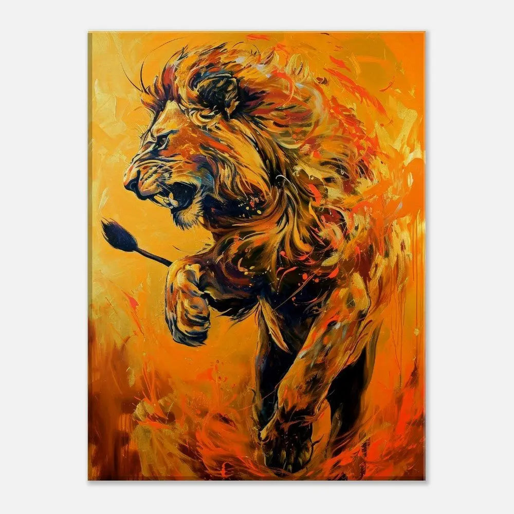 Majestic Lion Canvas Wall Art, Powerful Jungle Animal Artwork, Thick Frame Motivational Decor, Perfect Gift for Wildlife Lovers - Hustle and Soul