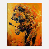 Majestic Lion Canvas Wall Art, Powerful Jungle Animal Artwork, Thick Frame Motivational Decor, Perfect Gift for Wildlife Lovers - Hustle and Soul
