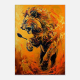 Majestic Lion Canvas Wall Art, Powerful Jungle Animal Artwork, Thick Frame Motivational Decor, Perfect Gift for Wildlife Lovers - Hustle and Soul