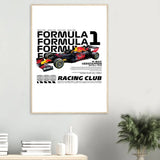 Max Verstappen’s Red Bull F1 Car Classic Matte Paper Wooden Framed Poster, Formula 1 Racing Wall Art - Hustle and Soul