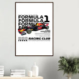 Max Verstappen’s Red Bull F1 Car Classic Matte Paper Wooden Framed Poster, Formula 1 Racing Wall Art - Hustle and Soul