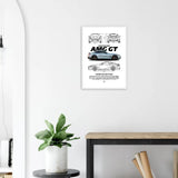 Mercedes AMG GT Classic Matte Paper Wooden Framed Poster, Luxury Car Wall Art, Ready - to - Hang Automotive Decor - Hustle and Soul