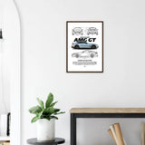Mercedes AMG GT Classic Matte Paper Wooden Framed Poster, Luxury Car Wall Art, Ready - to - Hang Automotive Decor - Hustle and Soul