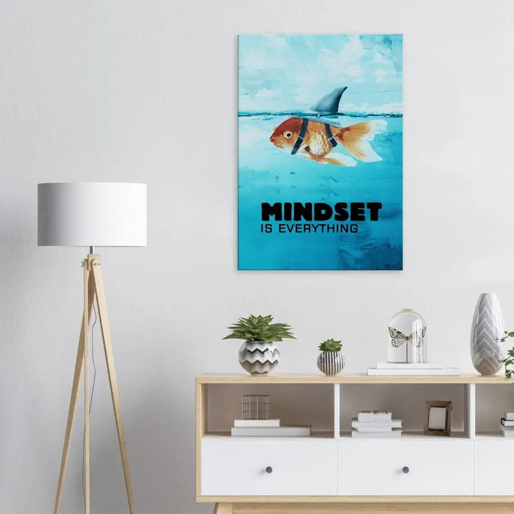 Mindset Is Everything Motivational Canvas Wall Art, Inspirational Quote Decor, Modern Home or Office Wall Art - Hustle and Soul