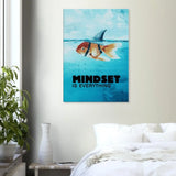 Mindset Is Everything Motivational Canvas Wall Art, Inspirational Quote Decor, Modern Home or Office Wall Art - Hustle and Soul