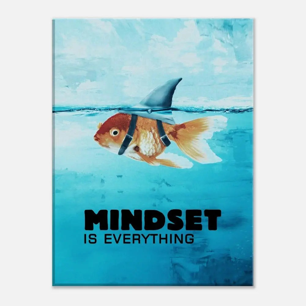 Mindset Is Everything Motivational Canvas Wall Art, Inspirational Quote Decor, Modern Home or Office Wall Art - Hustle and Soul