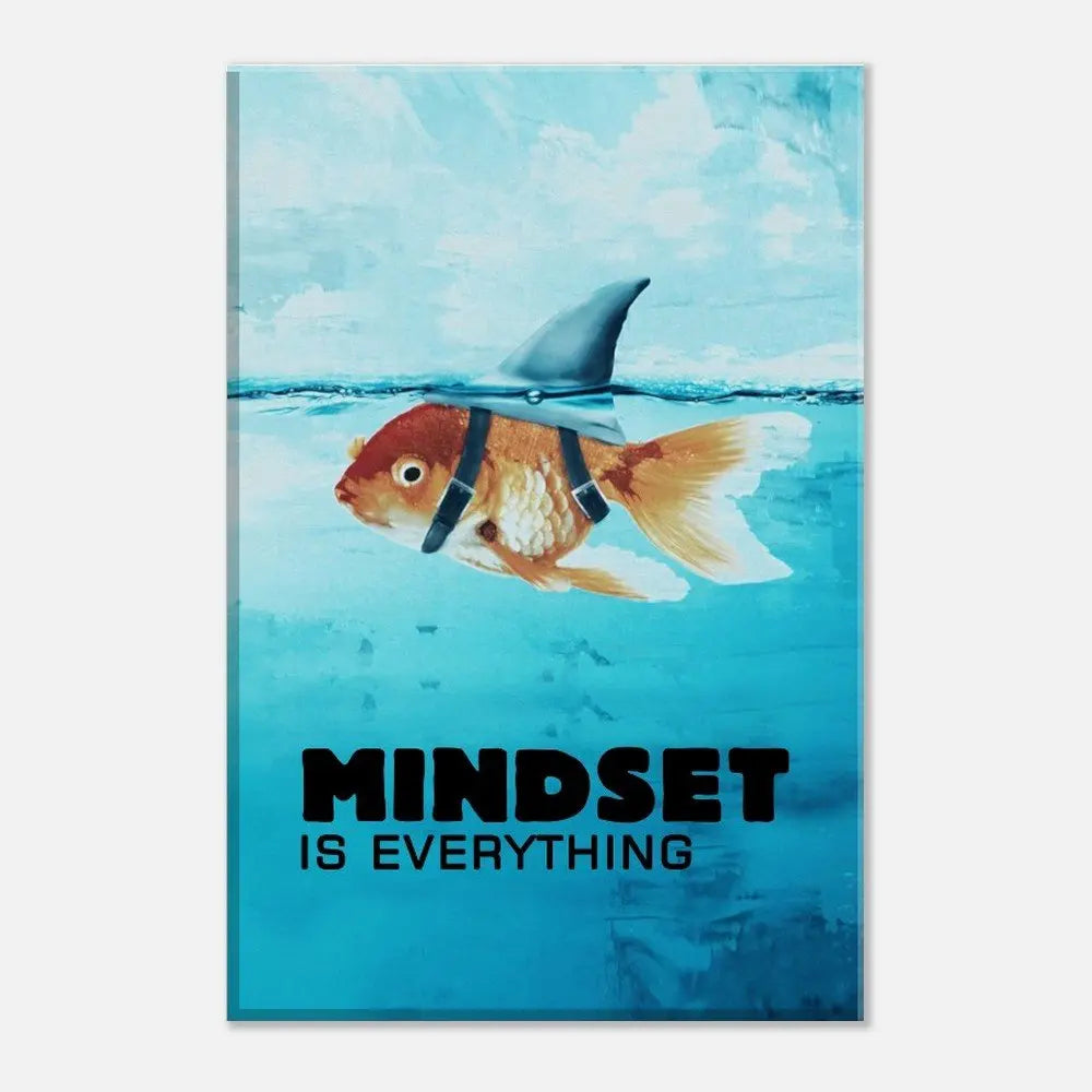 Mindset Is Everything Motivational Canvas Wall Art, Inspirational Quote Decor, Modern Home or Office Wall Art - Hustle and Soul