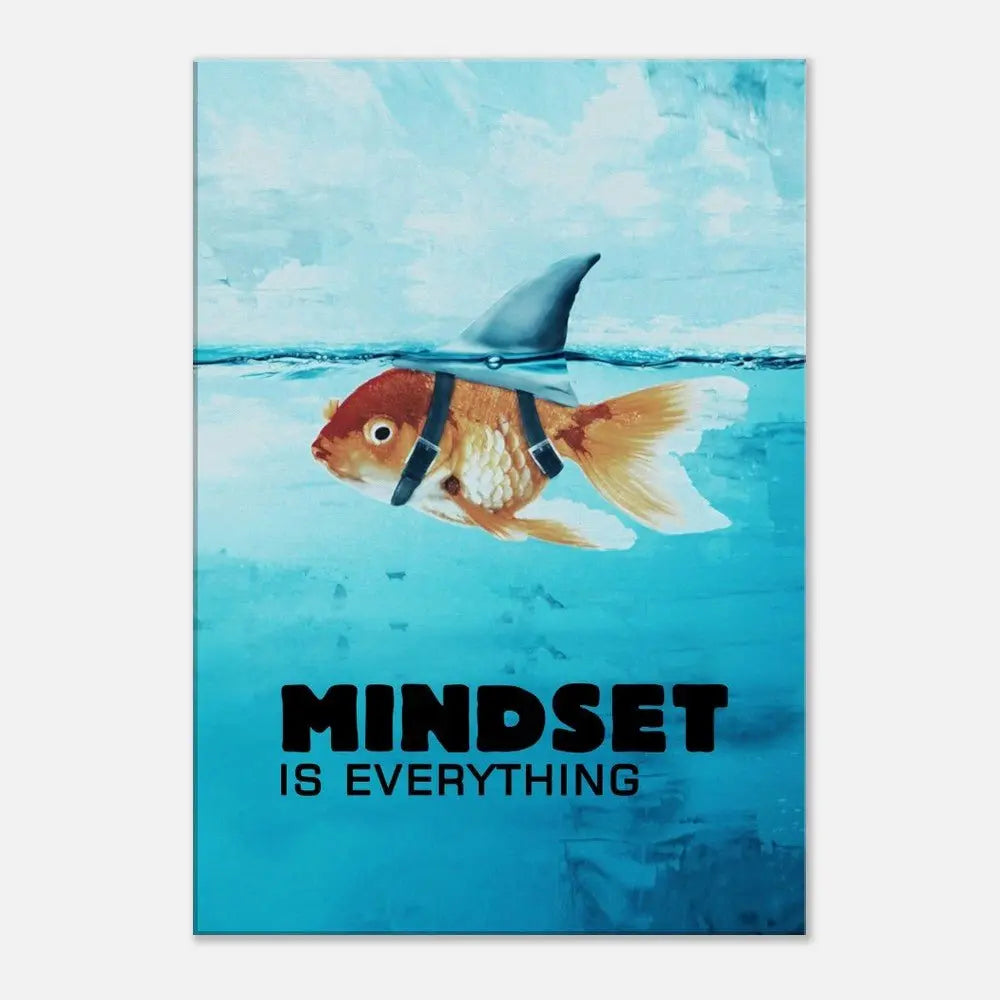 Mindset Is Everything Motivational Canvas Wall Art, Inspirational Quote Decor, Modern Home or Office Wall Art - Hustle and Soul