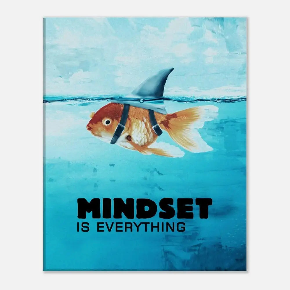 Mindset Is Everything Motivational Canvas Wall Art, Inspirational Quote Decor, Modern Home or Office Wall Art - Hustle and Soul