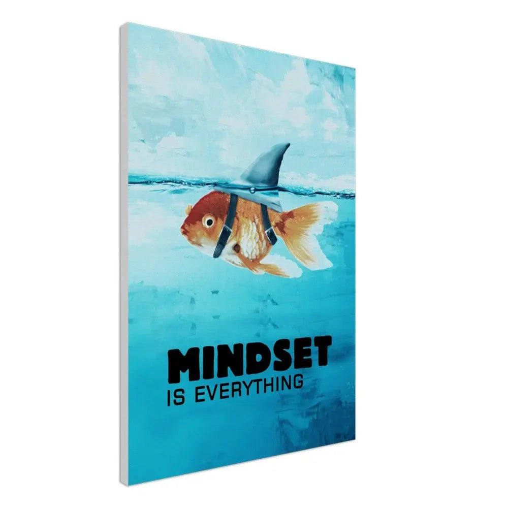 Mindset Is Everything Motivational Canvas Wall Art, Inspirational Quote Decor, Modern Home or Office Wall Art - Hustle and Soul