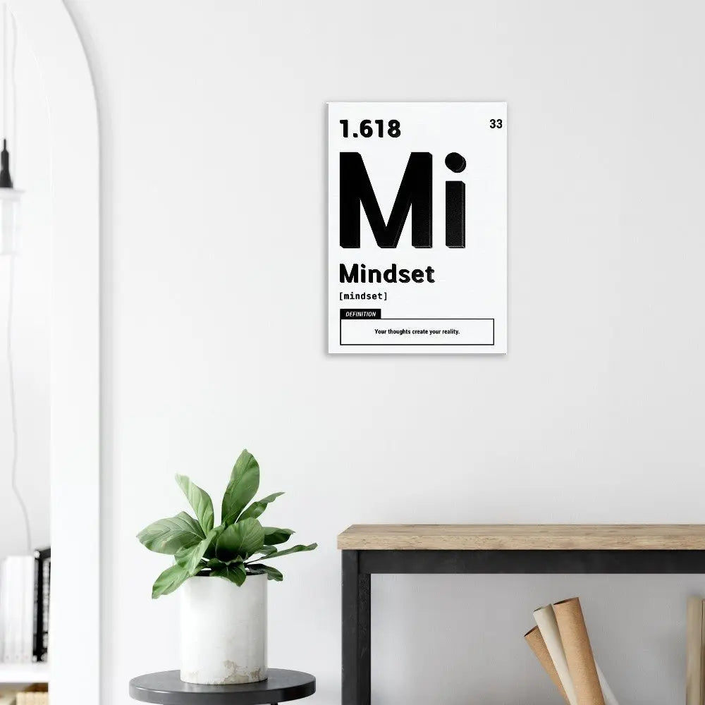 Mindset Motivational Canvas Wall Art, Inspirational Quote Decor, Definition Art Print - Hustle and Soul