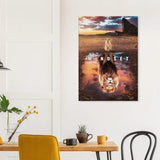 Mindset Motivational Canvas Wall Art, Inspirational Quote Decor, Lion Reflection Artwork - Hustle and Soul