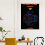 New York Knicks Poster, Madison Square Garden Matte Paper Wooden Framed Poster, Ready - to - Hang NBA Wall Art - Hustle and Soul