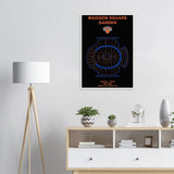 New York Knicks Poster, Madison Square Garden Matte Paper Wooden Framed Poster, Ready - to - Hang NBA Wall Art - Hustle and Soul