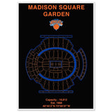 New York Knicks Poster, Madison Square Garden Matte Paper Wooden Framed Poster, Ready - to - Hang NBA Wall Art - Hustle and Soul