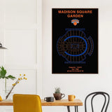New York Knicks Poster, Madison Square Garden Matte Paper Wooden Framed Poster, Ready - to - Hang NBA Wall Art - Hustle and Soul