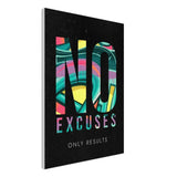 No Excuses, Only Results Motivational Canvas Wall Art, Inspirational Quote Decor, Thick Frame Artwork for Home or Office - Hustle and Soul