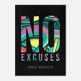 No Excuses, Only Results Motivational Canvas Wall Art, Inspirational Quote Decor, Thick Frame Artwork for Home or Office - Hustle and Soul