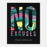 No Excuses, Only Results Motivational Canvas Wall Art, Inspirational Quote Decor, Thick Frame Artwork for Home or Office - Hustle and Soul
