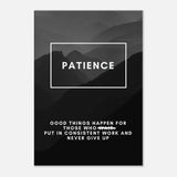 Patience Motivational Canvas Wall Art, Inspirational Quote Decor, Definition Art Print - Hustle and Soul