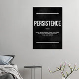 Persistence Motivational Canvas Wall Art, Inspirational Quote Decor, Thick Frame Modern Artwork for Home or Office - Hustle and Soul