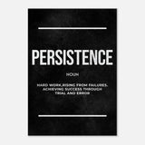 Persistence Motivational Canvas Wall Art, Inspirational Quote Decor, Thick Frame Modern Artwork for Home or Office - Hustle and Soul