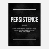 Persistence Motivational Canvas Wall Art, Inspirational Quote Decor, Thick Frame Modern Artwork for Home or Office - Hustle and Soul