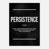 Persistence Motivational Canvas Wall Art, Inspirational Quote Decor, Thick Frame Modern Artwork for Home or Office - Hustle and Soul