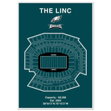 Philadelphia Eagles The Linc NFL Field Matte Paper Wooden Framed Poster, Ready - to - Hang Sports Wall Art - Hustle and Soul