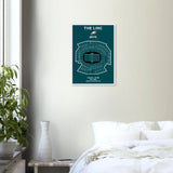 Philadelphia Eagles The Linc NFL Field Matte Paper Wooden Framed Poster, Ready - to - Hang Sports Wall Art - Hustle and Soul