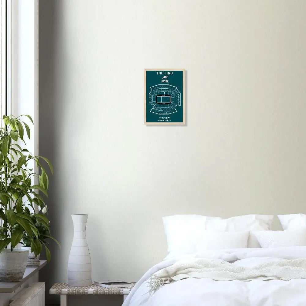 Philadelphia Eagles The Linc NFL Field Matte Paper Wooden Framed Poster, Ready - to - Hang Sports Wall Art - Hustle and Soul