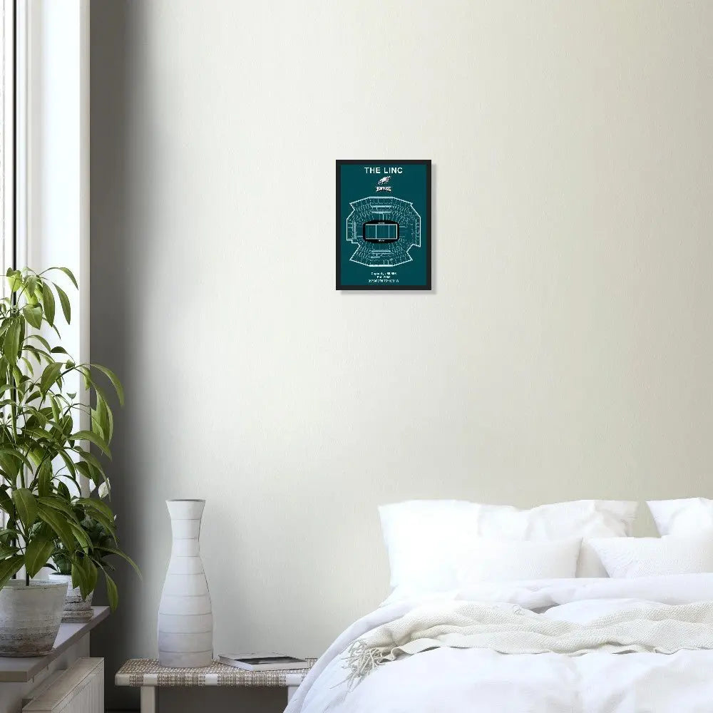 Philadelphia Eagles The Linc NFL Field Matte Paper Wooden Framed Poster, Ready - to - Hang Sports Wall Art - Hustle and Soul