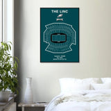 Philadelphia Eagles The Linc NFL Field Matte Paper Wooden Framed Poster, Ready - to - Hang Sports Wall Art - Hustle and Soul