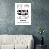 Porsche 911 GT3 RS Classic Matte Paper Wooden Framed Poster, Luxury Automotive Wall Art - Hustle and Soul