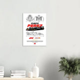 Sergio "Checo" Pérez's Red Bull F1 Car Classic Matte Paper Wooden Framed Poster, Formula 1 Racing Wall Art - Hustle and Soul