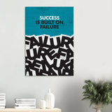 Success Is Built on Failure Motivational Canvas Wall Art, Inspirational Quote Decor, Definition Art Print - Hustle and Soul