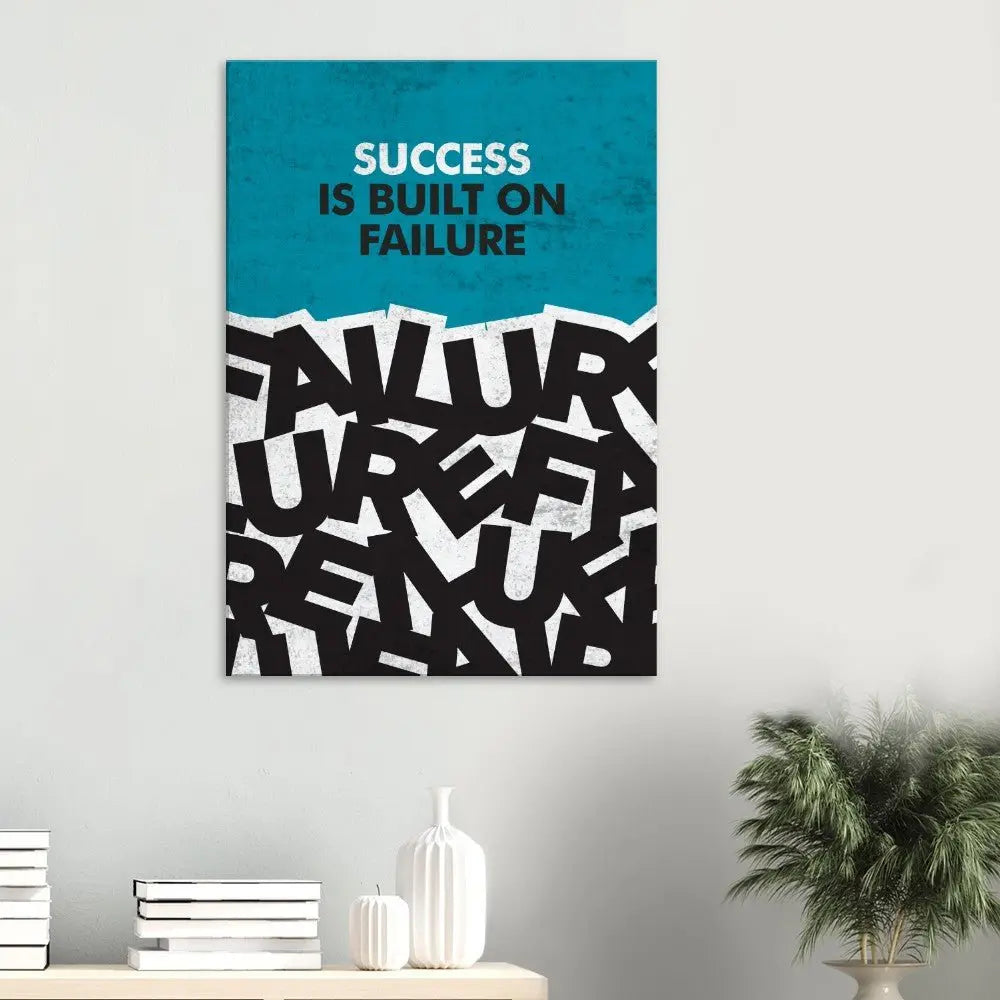 Success Is Built on Failure Motivational Canvas Wall Art, Inspirational Quote Decor, Definition Art Print - Hustle and Soul