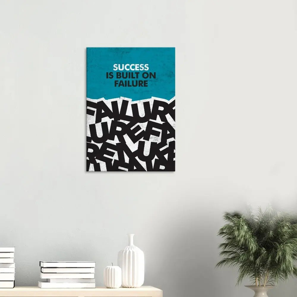 Success Is Built on Failure Motivational Canvas Wall Art, Inspirational Quote Decor, Definition Art Print - Hustle and Soul