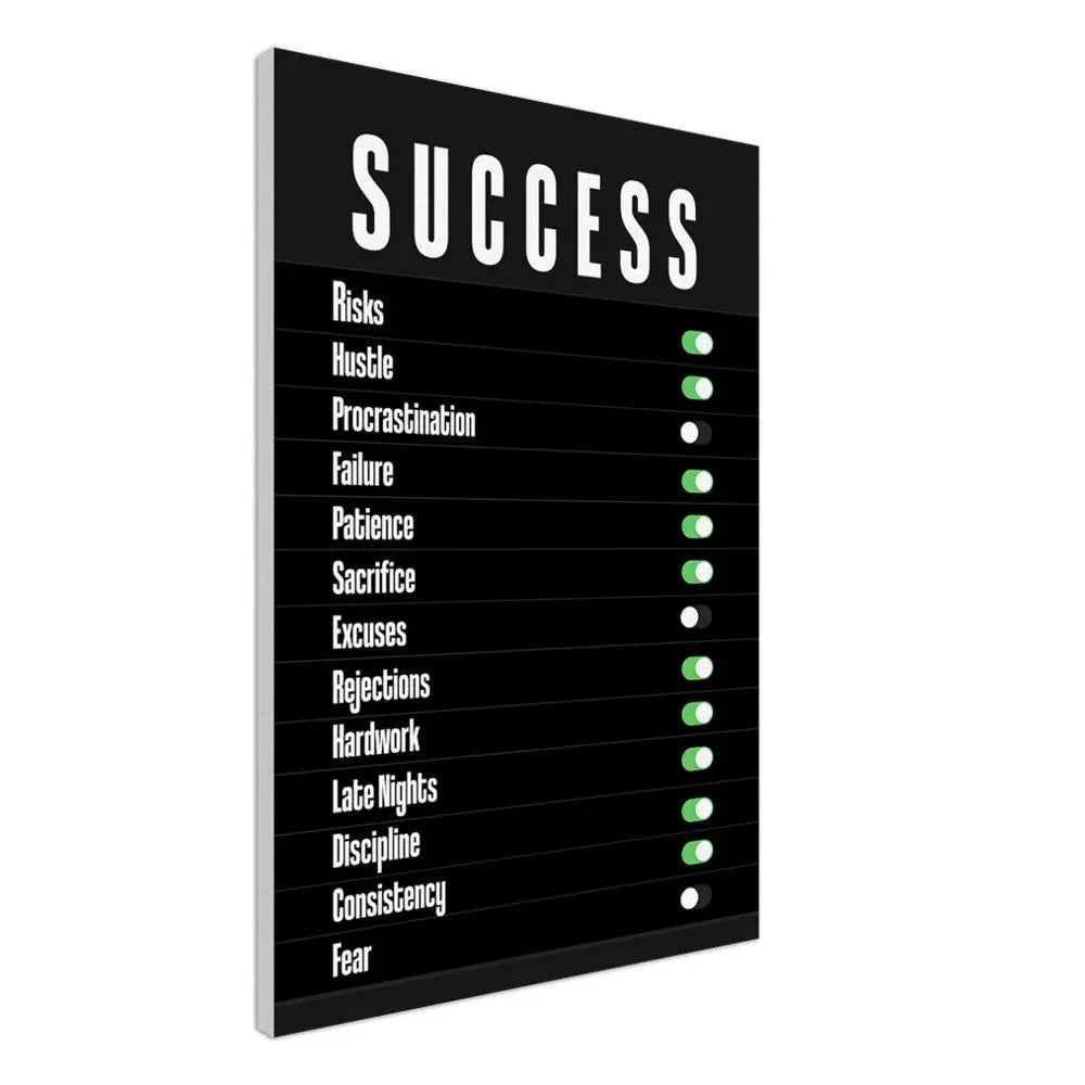 Success Motivational Canvas Wall Art, Inspirational Quote Decor, Definition Art Print - Hustle and Soul