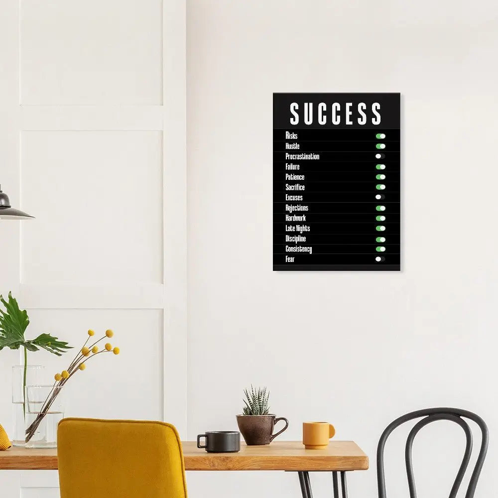 Success Motivational Canvas Wall Art, Inspirational Quote Decor, Definition Art Print - Hustle and Soul