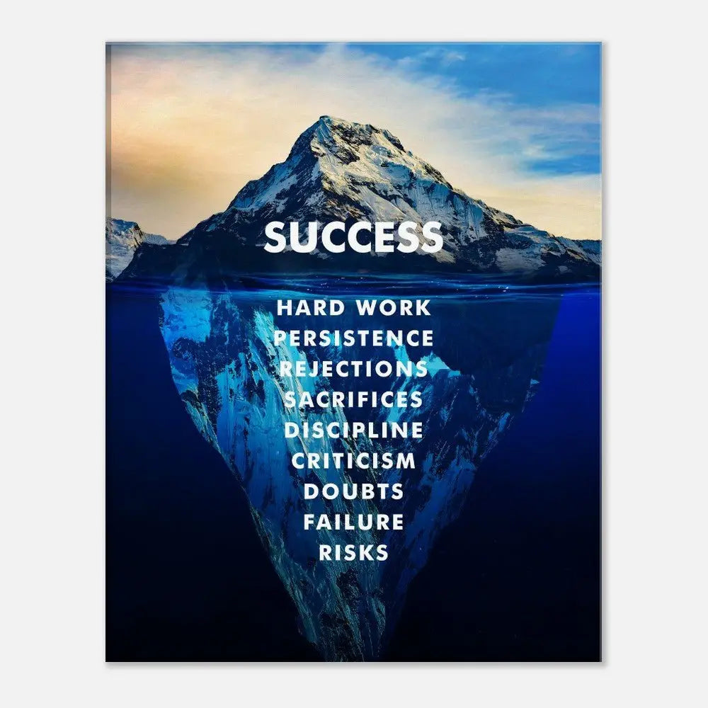 Success Motivational Canvas Wall Art, Inspirational Quote Decor, Thick Frame Artwork for Home or Office - Hustle and Soul