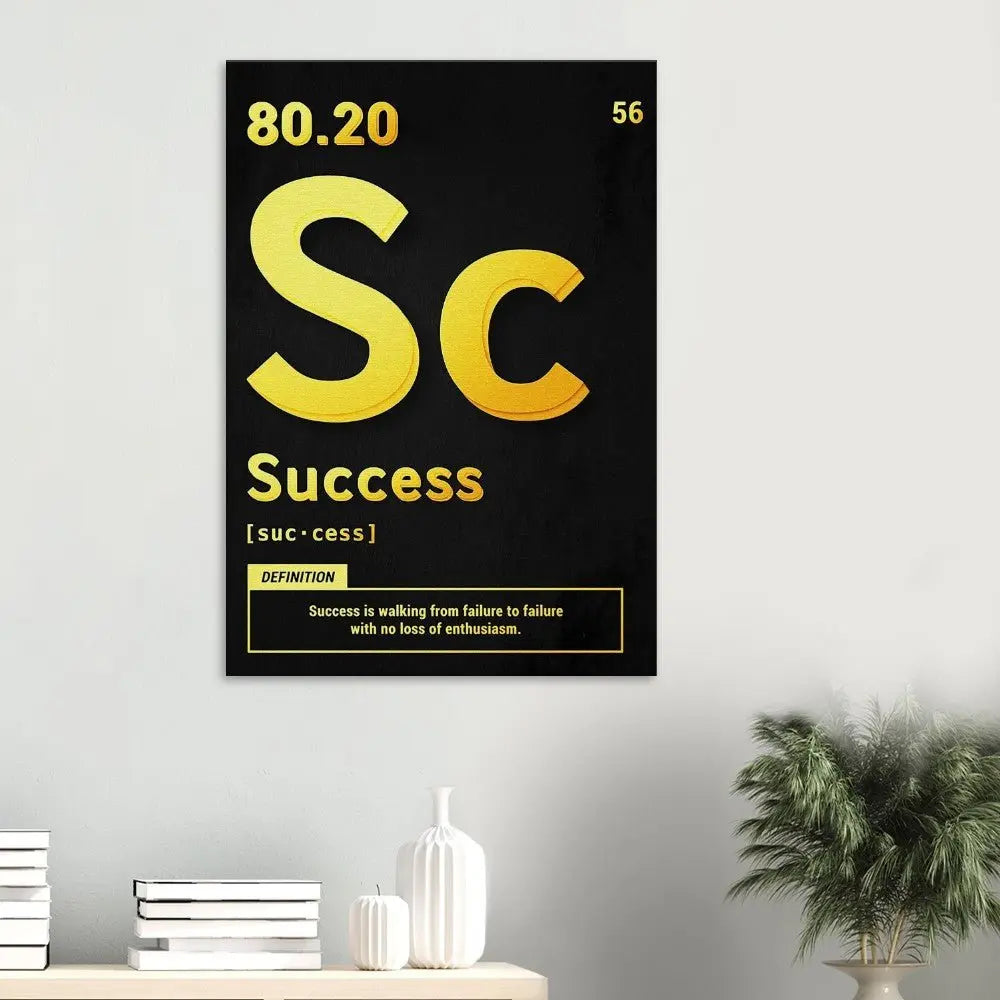 Success Motivational Canvas Wall Art, Inspirational Quote Decor, Thick Frame Artwork for Home or Office - Hustle and Soul