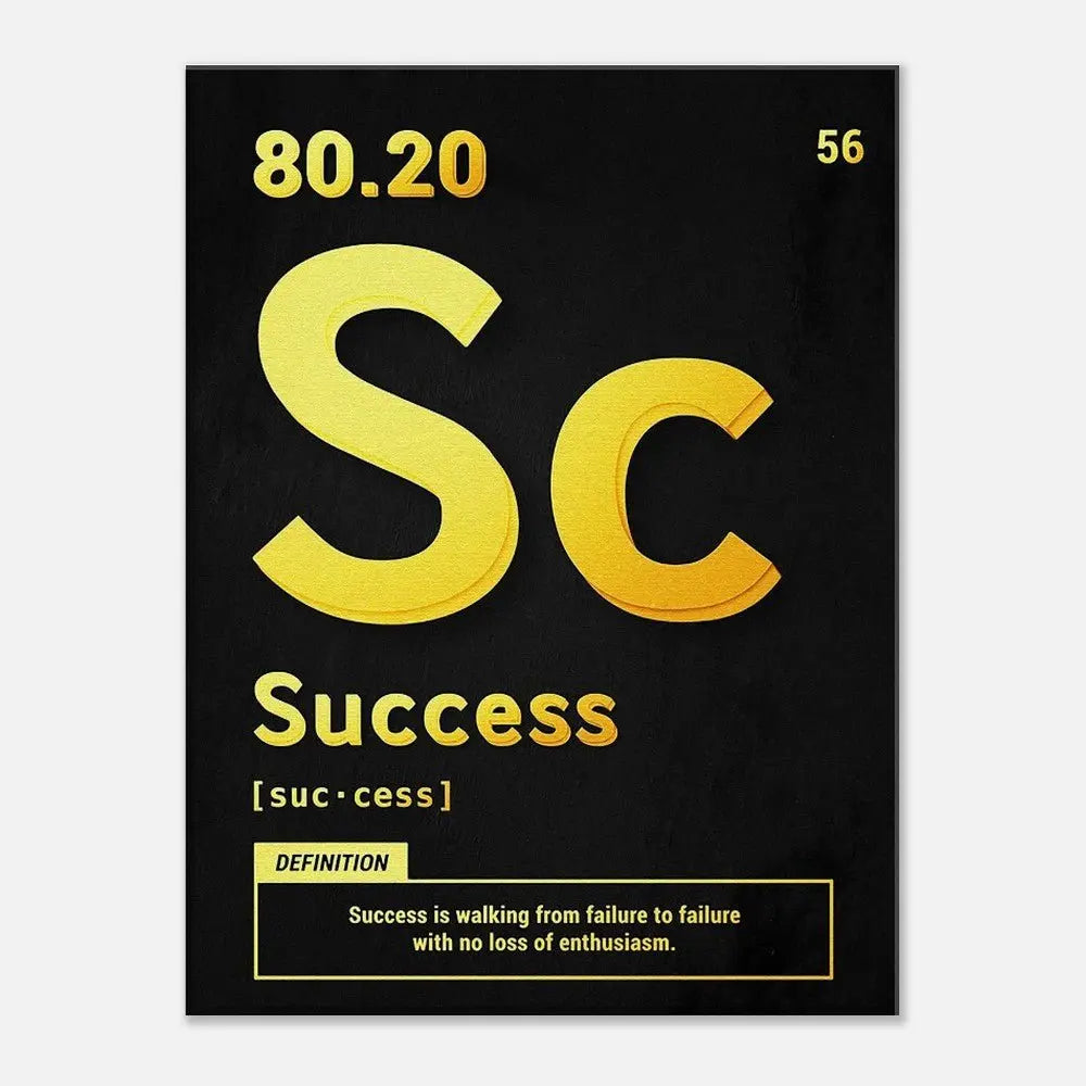 Success Motivational Canvas Wall Art, Inspirational Quote Decor, Thick Frame Artwork for Home or Office - Hustle and Soul