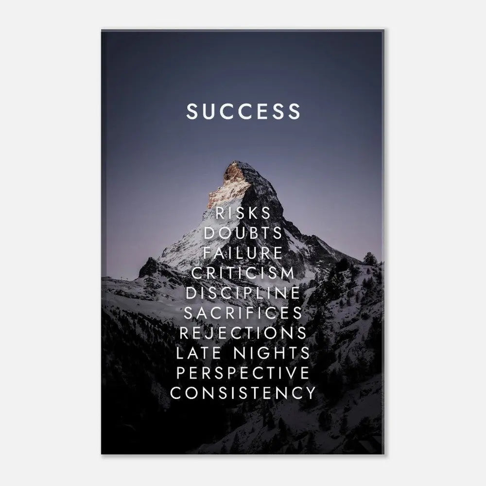 Success Motivational Canvas Wall Art, Inspirational Quote Decor, Thick Frame Artwork for Home or Office - Hustle and Soul